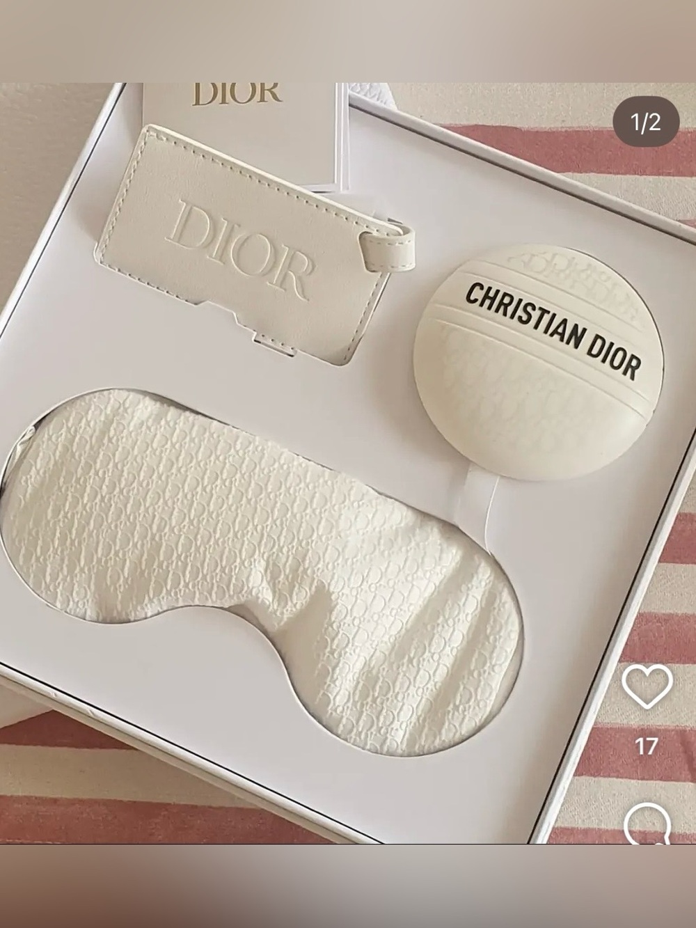 Dior Birthday Gift 2026 Platinum Set: Eye Mask, Luggage Tag, Le Baume Cream! New